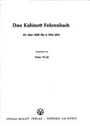 Cover for Das Kabinett Fehrenbach 25. Juni 1920 bis 4. Mai 1921