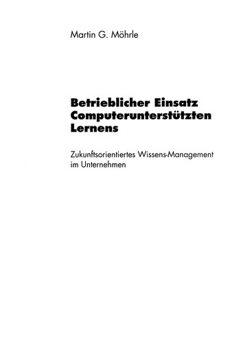 Cover for Betrieblicher Einsatz Computerunterstützten Lernens