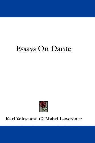 Cover for Essays On Dante