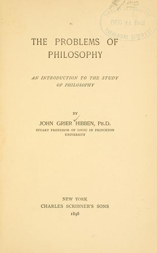 Cover for The problems of philosophy