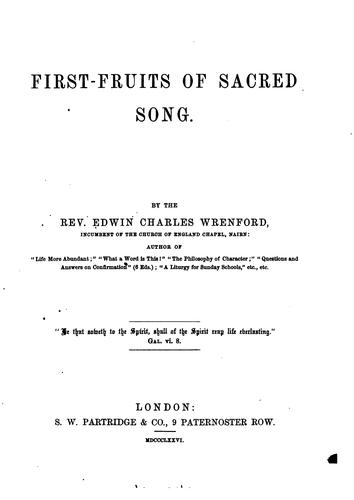 Cover for First-fruits of Sacred Song