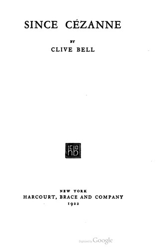 Cover for Since Cézanne