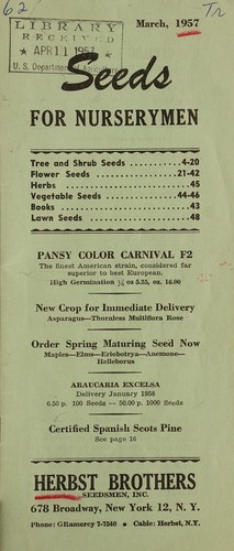 Cover for Seeds for nurserymen