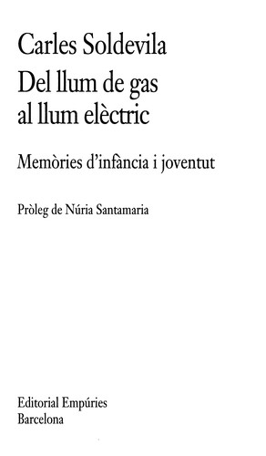 Cover for Del llum de gas al llum elèctric