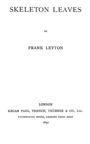 Cover for Skeleton leaves