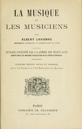 Cover for La musique et les musiciens.
