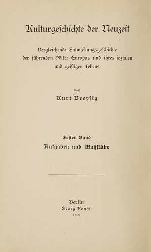 Cover for Kulturgeschichte der Neuzeit