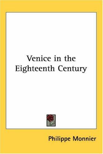 Cover for Venice in the Eighteenth Century
