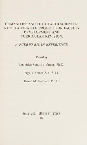 Cover for Humanities and the Health Sciences
