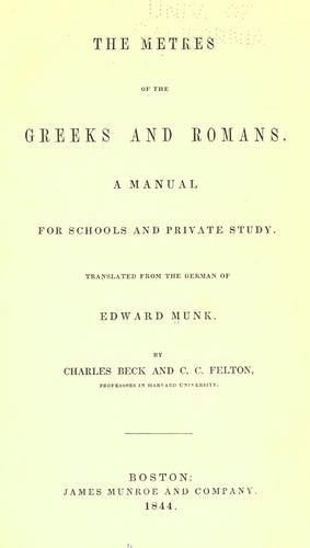 Cover for metres of the Greeks and Romans