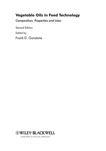 Cover for Vegetable oils in food technology