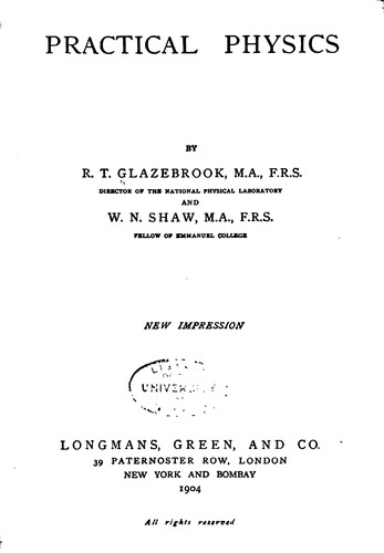 Cover for Practical Physics