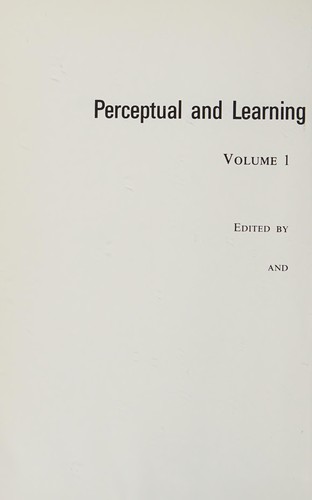Cover for Perceptual and learning disabilities in children