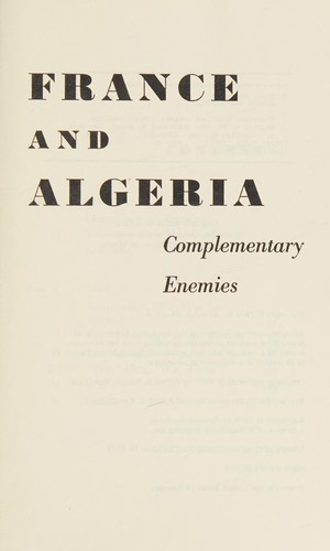Cover for France and Algeria