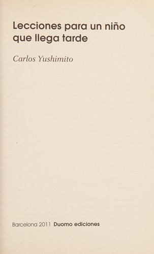 Cover for Lecciones para un niño que llega tarde