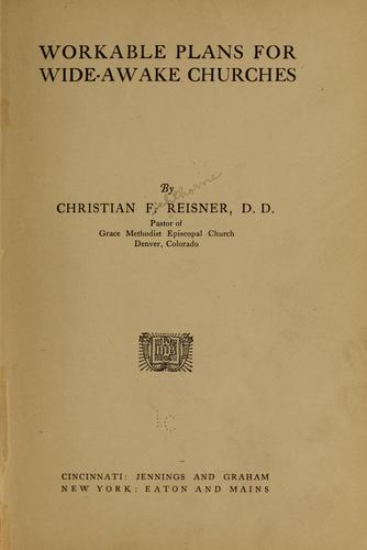 Cover for Workable plans for wide-awake churches