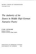 Cover for The authority of the source in Middle High German narrative poetry