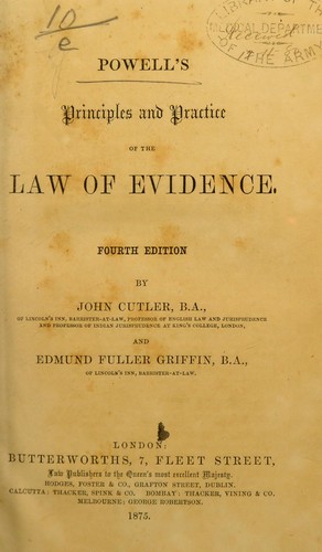 Cover for Powell's principles and practice of the law of evidence