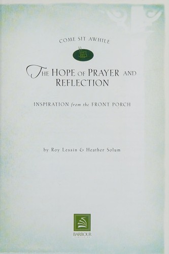 Cover for The hope of prayer and reflection
