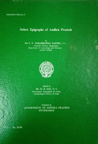 Cover for Select epigraphs of Andhra Pradesh