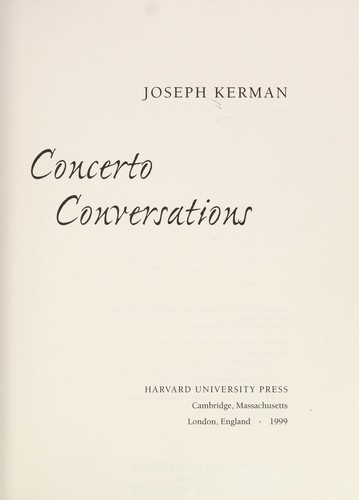Cover for Concerto conversations
