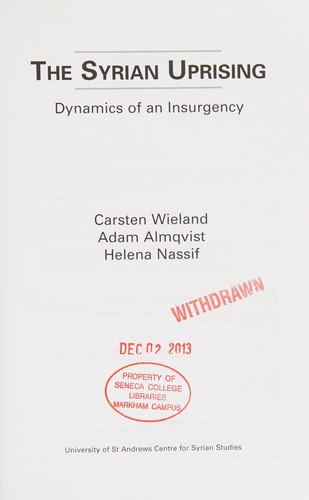 Cover for The Syrian uprising