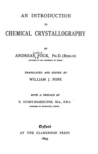 Cover for An Introduction to Chemical Crystallography...