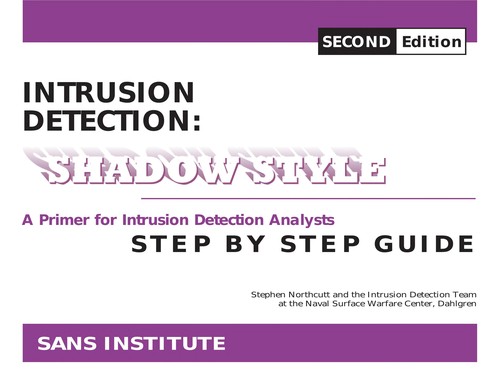 Cover for Intrusion Detection Shadow Style Step by Step