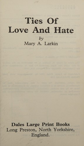 Cover for Ties of love and hate