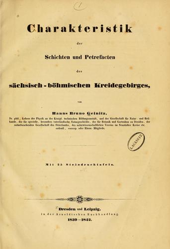 Cover for Charakteristik der Schichten und Petrefacten des sächsischen Kreidegebirges