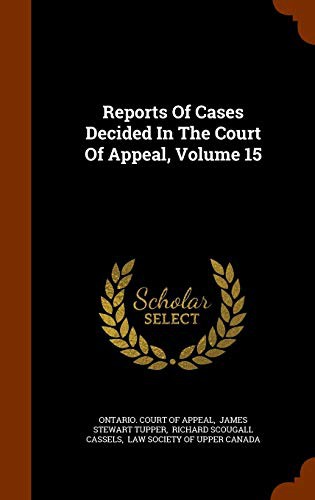 Cover for Reports Of Cases Decided In The Court Of Appeal, Volume 15