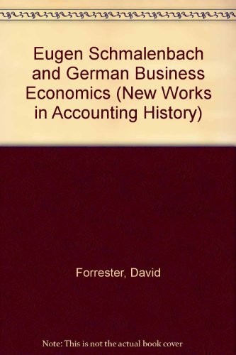 Cover for Eugen Schmalenbach and German business economics