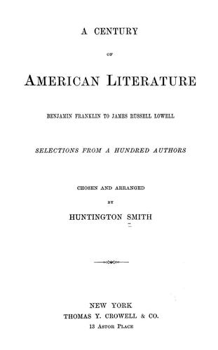Cover for A century of American literature