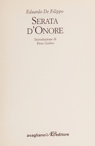 Cover for Serata d'onore