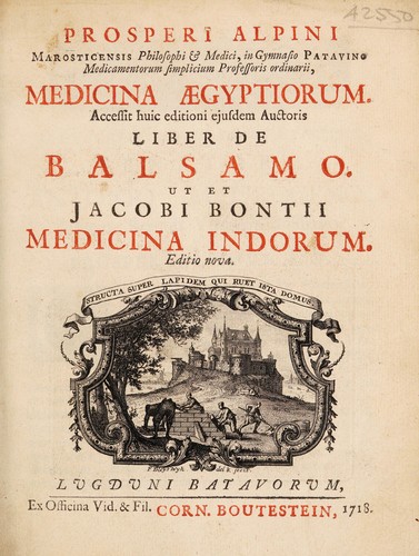 Cover for Prosperi Alpini Marosticensis philosophi & medici ... Medicina Aegyptiorum