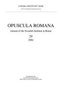 Cover for Opuscula Romana