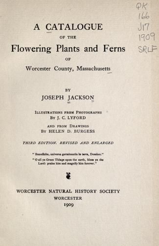 Cover for A catalogue of the flowering plants and ferns of Worcester County, Massachusetts.