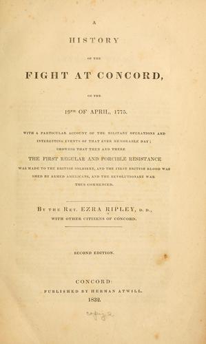 Cover for A history of the fight at Concord