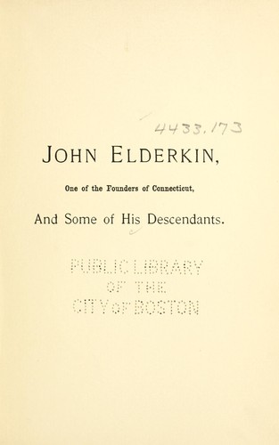 Cover for John Elderkin