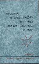 Cover for Applications of group theory in physics and mathematical physics