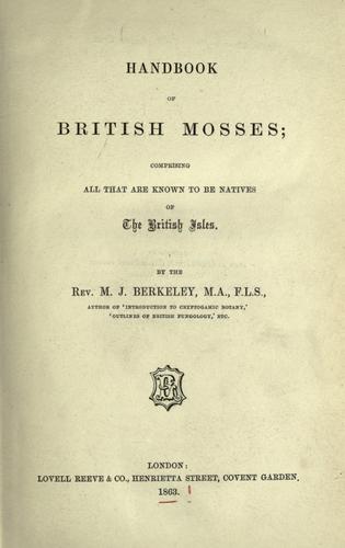 Cover for Handbook of British mosses