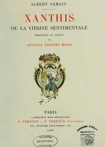 Cover for Xanthis, ou, La Vitrine Sentimentale