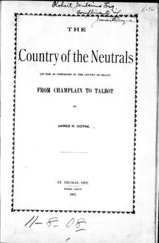 Cover for The country of the Neutrals