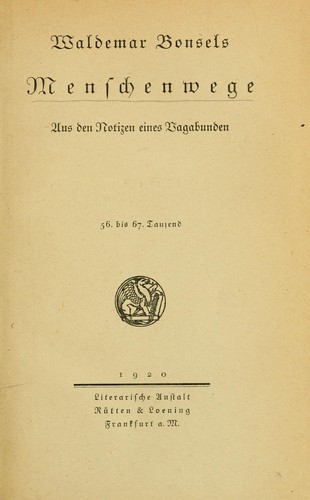 Cover for Menschenwege