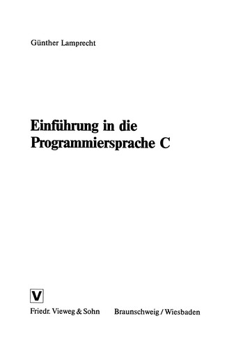 Cover for Einführung in die Programmiersprache C