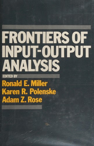 Cover for Frontiers of input-output analysis