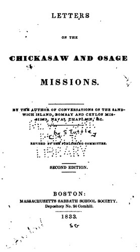 Cover for Letters on the Chickasaw and Osage Missions
