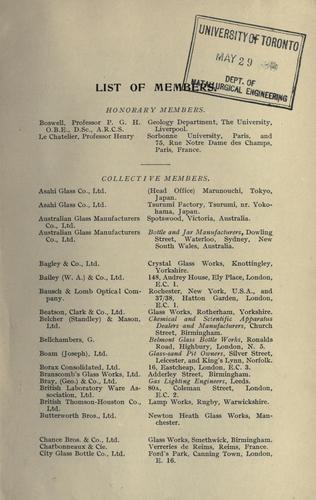 Cover for List of members.