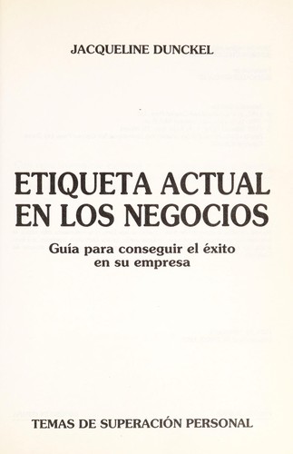 Cover for Etiqueta actual en los negocios