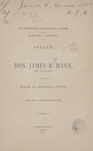Cover for Contested-election case
